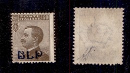 REGNO D'ITALIA - REGNO - 1921 - BLP - 40 Cent (4Am-azzurro Nera) Senza Punto Dopo P - Gomma Originale (600) - Other & Unclassified