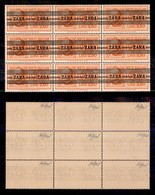 OCCUPAZIONI - ZARA - 1943 - Espressi - 2,50 Lire (4) - Blocco Di Nove - Gomma Integra - Caffaz (3.375+) - Autres & Non Classés