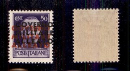 OCCUPAZIONI - NAPOLI GMA - 1943 - Prova - 50 Cent (P12) Con Doppia Soprastampa (rosso+nero) - Gomma Originale (700) - Autres & Non Classés