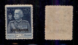COLONIE - CIRENAICA - 1925/1926 - 1,25 Lire Giubileo (26) - Gomma Integra - Cert. AG (2.000) - Sonstige & Ohne Zuordnung