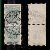 COLONIE - CIRENAICA - 1924 - Segnatasse Vaglia - 40 Cent (2) - Coppia Verticale Usata (300) - Sonstige & Ohne Zuordnung
