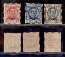 COLONIE - ERITREA - 1926 - Floreale (113/115) - Serie Completa - 75 Cent Gomma Integra - Other & Unclassified