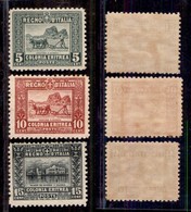 COLONIE - ERITREA - 1928/1929 - Soggetti Africani (129/131) - Serie Completa - Gomma Integra - Cert. AG (1.250) - Sonstige & Ohne Zuordnung