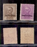 COLONIE - ERITREA - 1928/1929 - Soprastampati (142/143) - Serie Completa - Gomma Integra (400) - Sonstige & Ohne Zuordnung