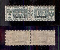 COLONIE - ERITREA - 1916 - Pacchi Postali - 2 Lire (6) - Gomma Integra - Cert. AG (320) - Sonstige & Ohne Zuordnung