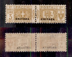 COLONIE - ERITREA - 1916 - Pacchi Postali - 3 Lire (7) - Gomma Integra - Cert. AG (2.600) - Other & Unclassified