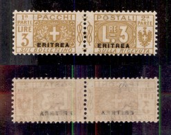 COLONIE - ERITREA - 1916 - Pacchi Postali - 3 Lire (7) - Gomma Integra - Cert. AG (2.600) - Altri & Non Classificati