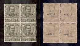 COLONIE - LIBIA - 1917 - 45 Cent Floreale (18d) In Quartina Con Decalco Della Soprastampa - Gomma Integra - Cert. AG (78 - Sonstige & Ohne Zuordnung