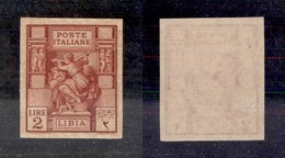 COLONIE - LIBIA - 1924 - 2 Lire Sibilla (43b) Non Dentellato - Senza Gomma (600) - Sonstige & Ohne Zuordnung
