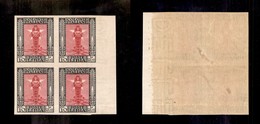 COLONIE - LIBIA - 1924 - 10 Cent Pittorica (47ak+47kzg) - Quartina Bordo Foglio Non Dentellata - Filigrana Lettere A Des - Autres & Non Classés