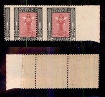 COLONIE - LIBIA - 1924/1929 - 10 Cent Pittorica (47zd) - Coppia Bordo Foglio Con Dentellature Spostate - Formato Ridotto - Other & Unclassified