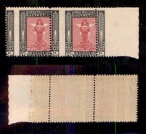 COLONIE - LIBIA - 1924/1929 - 10 Cent Pittorica (47zd) - Coppia Bordo Foglio Con Dentellature Spostate - Formato Ridotto - Autres & Non Classés