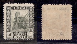 COLONIE - LIBIA - 1927 - 50 Cent Pittorica (64) - Gomma Integra - Cert. Colla (3.750) - Sonstige & Ohne Zuordnung
