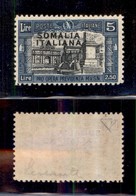 COLONIE - SOMALIA - 1927 - Non Emesso - 5 Lire Milizia (108A) - Gomma Integra - Diena + Cert. AG (3.200) - Sonstige & Ohne Zuordnung