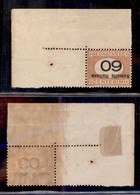 COLONIE - SOMALIA - 1926 - Segnatasse - 60 Besa (47a) - Soprastampa E Cifra Capovolte - Angolo Di Foglio - Gomma Integra - Sonstige & Ohne Zuordnung