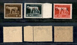 REPUBBLICA SOCIALE - GNR BRESCIA - 1943 - Spaziati (470A+483+485A) - Serie Completa - Gomma Integra (10.500) - Altri & Non Classificati