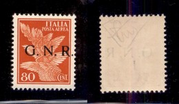 REPUBBLICA SOCIALE - GNR BRESCIA - 1943 - GNR Brescia - 80 Cent (120/Ida-Aerea) - Soprastampa A Destra - Gomma Integra - - Autres & Non Classés