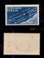 REPUBBLICA SOCIALE - GNR BRESCIA - 1943 - GNR Brescia - 2 Lire (122/I-Aerea) - Gomma Integra - Fiecchi + Oliva + Sirotti - Other & Unclassified