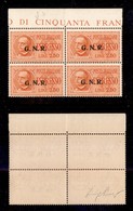 REPUBBLICA SOCIALE - GNR BRESCIA - 1943 - Espressi - 2,50 Lire (20/IId) - Quartina Bordo Foglio (posizioni 2/8) - Sopras - Other & Unclassified