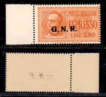 REPUBBLICA SOCIALE - GNR BRESCIA - 1943 - Espressi - 2,50 Lire (20/IId+g) Con Soprastampa Obliqua A Punti Grossi Dopo Le - Andere & Zonder Classificatie