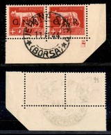 REPUBBLICA SOCIALE - GNR VERONA - 1944 - 5 Lire (485) - Coppia Angolare Con Numero Di Tavola (21) - Verona (Borsa) 11.11 - Otros & Sin Clasificación