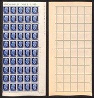 REPUBBLICA SOCIALE - PROVVISORI  - 1944 - Firenze - 1,25 Lire (495/Iiq - II Tavola) - Blocco Angolare Di 50 (parte Destr - Altri & Non Classificati