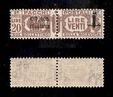 REPUBBLICA SOCIALE - PROVVISORI  - 1944 - Pacchi Postali - 20 Lire (47a) Soprastampa Corta - Gomma Integra - Raybaudi (3 - Autres & Non Classés