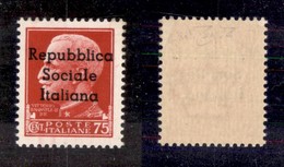 EMISSIONI LOCALI - CLN - TERAMO - 1944 - 75 Cent Carminio (7K) - Errore SOCIAIE - Gomma Integra - Raybaudi (4.500) - Autres & Non Classés