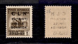 EMISSIONI LOCALI - CLN - VALLE BORMIDA - 1945 - Soprastampa Modificata - 5 Cent (1A) - Gomma Integra - Cert. AG (4.500) - Autres & Non Classés