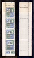 REPUBBLICA - REPUBBLICA - 1979 - 2.000 Lire (1439 Fluorescente) - Striscia Angolare Verticale Di Quattro - Pezzo Superio - Autres & Non Classés