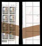REPUBBLICA - REPUBBLICA - 1979 - 4.000 Lire (1441c/1441b) - Blocco Angolare Di Otto Con Centro Molto Spostato (6 Millime - Other & Unclassified