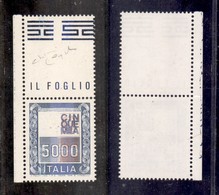 REPUBBLICA - REPUBBLICA - 1978 - 5.000 Lire (1442) Senza Testina - Gomma Integra - Cert. Raybaudi - Andere & Zonder Classificatie