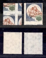 REPUBBLICA - REPUBBLICA - 1980 - 350 Lire Castelli (1519) - Due Pezzi Con Dentellature Spostate - Gomma Integra - Sonstige & Ohne Zuordnung