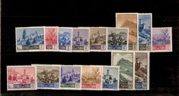 SAN MARINO - SAN MARINO - 1949/1950 - Paesaggi (342/355) - Serie Completa - Gomma Originale (350) - Altri & Non Classificati