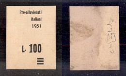 SAN MARINO - SAN MARINO - 1951 - Prova (della Soprastampa) 100 Lire Su 250 Lire Pro Vittime Alluvione (100-Aerea) - Semp - Sonstige & Ohne Zuordnung