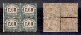 SAN MARINO - SAN MARINO - 1897 - Segnatasse - 60 Cent (5) In Quartina - Gomma Integra - Other & Unclassified