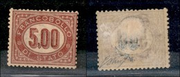 ANTICHI STATI - SERVIZIO - 1875 - Servizio - 5 Lire (7) - Gomma Originale - Oliva (35) - Sonstige & Ohne Zuordnung