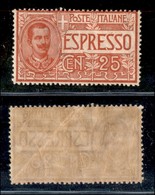 ANTICHI STATI - ESPRESSI - 1903 - 25 Cent Espresso (1) - Gomma Integra Con Grinze Naturali (175) - Sonstige & Ohne Zuordnung