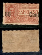 REGNO D'ITALIA - ESPRESSI - 1922 - 60 Cent Su 50 Espresso (6g) - Soprastampa Spostata (60 A Sinistra) - Gomma Originale  - Other & Unclassified