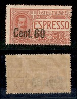 REGNO D'ITALIA - ESPRESSI - 1922 - 60 Cent Su 50 Espresso (6i) - Soprastampa A Sinistra - Gomma Originale (2009 - Other & Unclassified