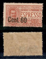 REGNO D'ITALIA - ESPRESSI - 1922 - 60 Cent Su 50 Espresso (6i) - Soprastampa A Sinistra - Gomma Originale (2009 - Sonstige & Ohne Zuordnung