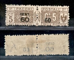 REGNO D'ITALIA - PACCHI POSTALI - 1923 - 60 Cent Su 5 Pacchi Postali (21i) - Soprastampe Invertite - Gomma Originale (22 - Sonstige & Ohne Zuordnung