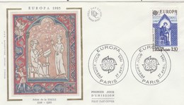 France EUROPA CEPT  Enveloppe FDC 1985 Paris Sur Soie  - Musique - 1985