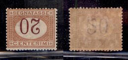 REGNO D'ITALIA - SEGNATASSE - 1894 - 20 Cent Segnatasse (22a) - Cifre Capovolte - Gomma Originale (100) - Other & Unclassified