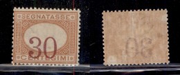 REGNO D'ITALIA - SEGNATASSE - 1890 - 30 Cent Segnatasse (23c) - Cifre Spostate - Gomma Integra (330) - Sonstige & Ohne Zuordnung