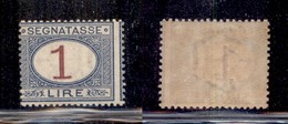 REGNO D'ITALIA - SEGNATASSE - 1890 - 1 Lira Segnatasse (27) - Gomma Integra - Dentellatura Spostata A Destra (75+) - Sonstige & Ohne Zuordnung