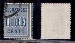 REGNO D'ITALIA - SEGNATASSE - 1903 - 100 Lire Segnatasse (32 - Varietà) - Usato - Dentellatura Verticale Spostata (2mm)  - Sonstige & Ohne Zuordnung