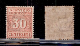 REGNO D'ITALIA - SERVIZIO COMMISSIONI - 1913 - 30 Cent Servizio Commissioni (1) - Gomma Originale (30) - Sonstige & Ohne Zuordnung