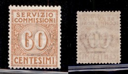 REGNO D'ITALIA - SERVIZIO COMMISSIONI - 1913 - 60 Cent Servizio Commissioni (2) - Gomma Originale - Ben Centrato (90) - Sonstige & Ohne Zuordnung