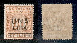 REGNO D'ITALIA - SERVIZIO COMMISSIONI - 1925 -  1 Lira Su 60 Cent Servizio Commissioni (5) - Gomma Originale - Dentellat - Sonstige & Ohne Zuordnung